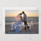 結婚しました！オフィシャル ウェディング フォト エロープメント アナウンスメント 招待状 (正面)