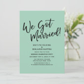 結婚しました！カジュアルライトグリーンの受付 招待状 (スタンド正面)