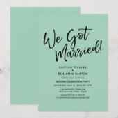 結婚しました！カジュアルライトグリーンの受付 招待状 (正面/裏面)