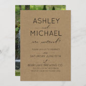 結婚しました クラフト写真 ウェディングパーティー招待状 招待状 (正面/裏面)