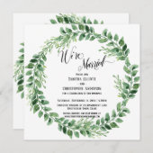 結婚しました グリーンリースの受付のみ 招待状 (正面/裏面)