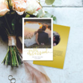 結婚しました ゴールドスクリプトオーバーレイ写真 ウェディング 案内状