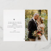結婚しました ゴールドスクリプト ウェディング発表 箔招待状 (裏面)