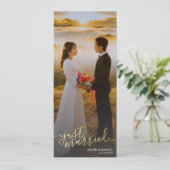 結婚しました ゴールドタイプ 写真 ウェディング アナウンスメント 招待状 (スタンド正面)