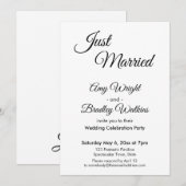 「結婚しました」シンプルでエレガントな披露宴の案内 招待状 (正面/裏面)