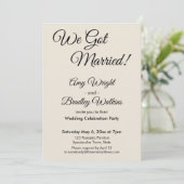 「結婚しました！」シンプルでエレガントな結婚式の披露宴 招待状 (スタンド正面)