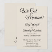 「結婚しました！」シンプルでエレガントな結婚式の披露宴 招待状 (正面/裏面)