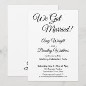 「結婚しました！」シンプルでエレガントな結婚式の招待状 招待状 (正面/裏面)