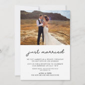 結婚しました シンプルな結婚報告 招待状 (正面)