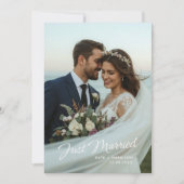 結婚しました スクリプト ウェディング フォト アナウンスメント 招待状 (正面)