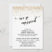 結婚しました スクリプト, ゴールド コンフェッティ, レセプション 招待状 (正面)