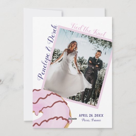 結婚しました ドーナツ2枚の結婚報告カード シーズンカード (裏面)