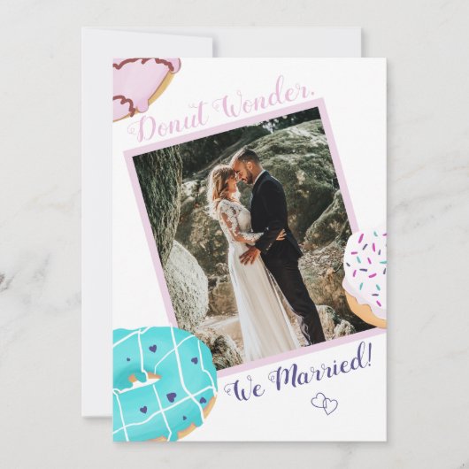 結婚しました ドーナツ2枚 結婚報告カード シーズンカード (正面)