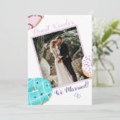 結婚しました ドーナツ2枚 結婚報告カード シーズンカード (スタンド正面)