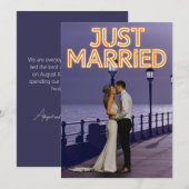 結婚しました ネオンサイン ウェディング フォト 発表 案内状 (正面/裏面)