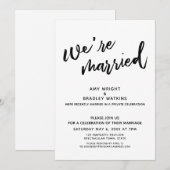 結婚しました ハンドライティング ウェディング レセプション後 招待状 (正面/裏面)