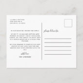 結婚しました ハート モダン スクリプト ウェディング 案内ポストカード (裏面)