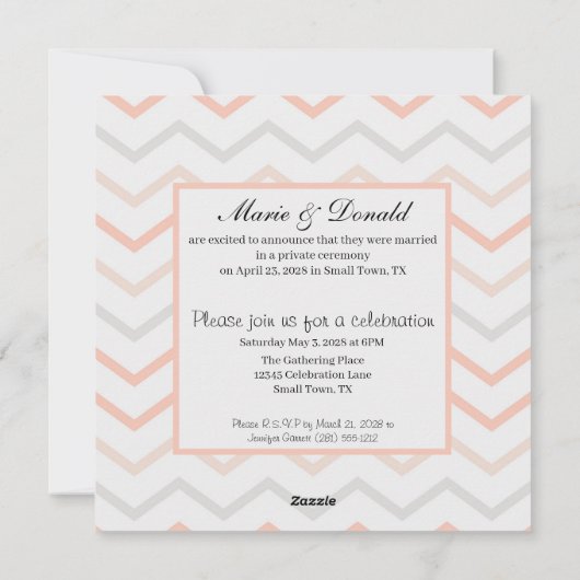 結婚しました パステル ピンクとクリームのジオメトリック シーズンカード (裏面)