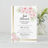 結婚しました ピンクの蘭の花のウェディングパーティー 招待状 (スタンド正面)