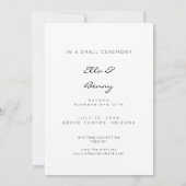 結婚しました フォト ブラック タイポグラフィー  アナウンスメント 招待状 (裏面)