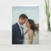 結婚しました フォト 折りたたみ ウェディング アナウンス 招待状 (正面)