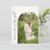 結婚しました＆ブライトホリデー クリスマスカード アーチ写真 招待状 (スタンド正面)