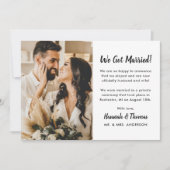 結婚しました ブラシスクリプト フォト ウェディング 案内状 (正面)