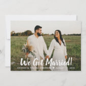 結婚しました ブラシスクリプト フォト ウェディング 案内状 (裏面)