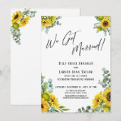 「結婚しました!」ユーカリとひまわり ウェディング 受付 招待状 (正面/裏面)