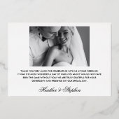 結婚しました | 上品な写真の結婚報告カード 箔招待状 (裏面)