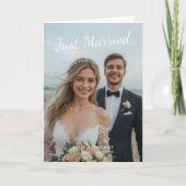 結婚しました 上品な結婚式の写真でお知らせ 招待状 (正面)