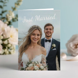 結婚しました 上品な結婚式の写真でお知らせ 招待状