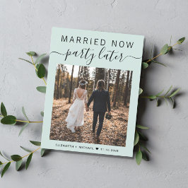 結婚しました 今後パーティー開催 フォト ミント 結婚式 案内ポストカード