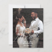 結婚しました 平面の結婚報告カード 案内状 (正面)