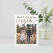 結婚しました 後でパーティー フォト クリーム ウェディング 案内ポストカード (スタンド正面)
