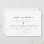 **結婚しました** 招待状 (裏面)