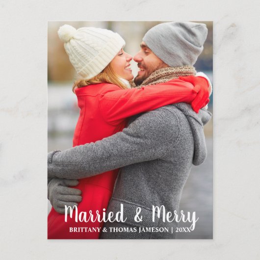 結婚しました＆楽しい新婚写真ポストカード シーズンポストカード (正面)