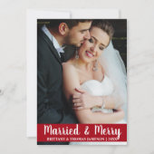 結婚しました＆楽しい 新婚 ウェディング フォト カード R S (正面)