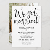 結婚しました 現代の写真 披露宴 招待状 (正面/裏面)