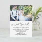 結婚しました 現代の結婚写真のお知らせ 招待状 (スタンド正面)