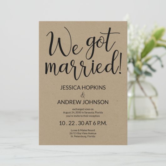 結婚しました　田舎風写真　披露宴招待状 招待状 (スタンド正面)