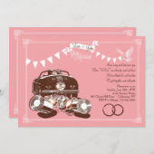 結婚しました！秘密の挙式パーティー招待状 招待状 (正面/裏面)