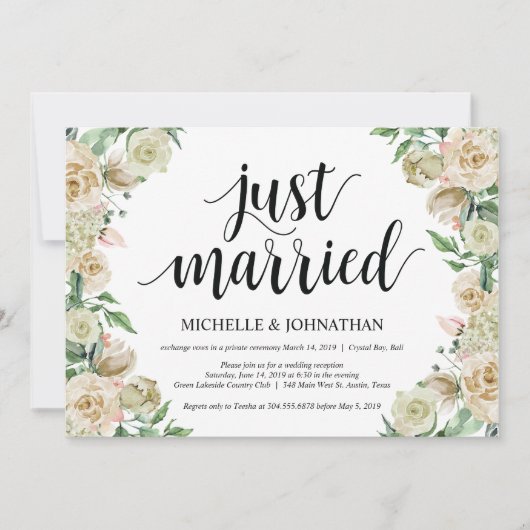 結婚しました, 秘密結婚パーティー招待状 招待状 (正面)