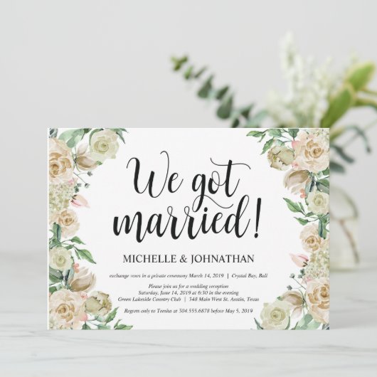 結婚しました 秘密結婚 披露宴 招待状カード 招待状 (スタンド正面)