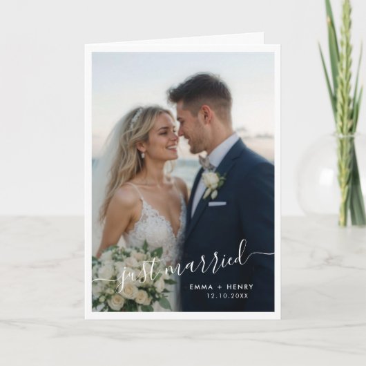 結婚しました 結婚写真 折りたたみ お知らせ 招待状 (正面)