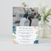 結婚しました 結婚報告 ハワイ挙式 おしゃれな結婚報告と招待状 招待状 (スタンド正面)