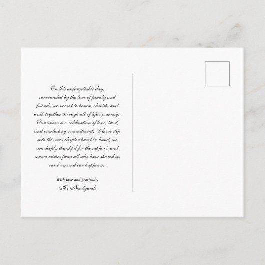 結婚しました 結婚式の折りたたみお知らせポストカード 案内ポストカード (裏面)