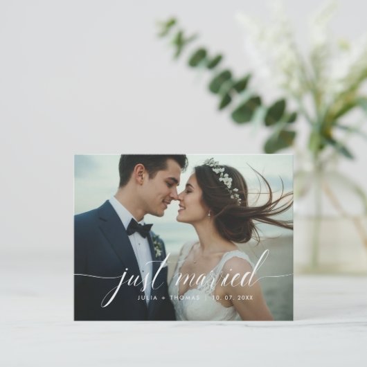 結婚しました 結婚式の折りたたみお知らせポストカード 案内ポストカード (スタンド正面)