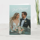 結婚しました 結婚式の折りたたみ写真のお知らせ 招待状 (正面)