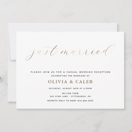 結婚しました 結婚式招待状 招待状 (正面)